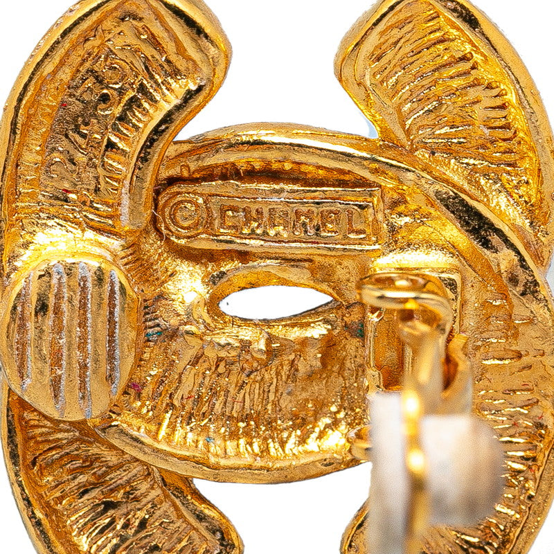 Chanel Gold-Plated Coco Mark Mini Matelassé Earrings