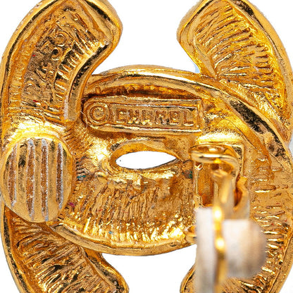 Chanel Gold-Plated Coco Mark Mini Matelassé Earrings