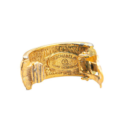 Chanel Gold Plated Matelassé Vintage Earrings