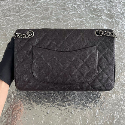 *Rare, Caviar* Chanel 2.55 225 Reissue 24CM Caviar Quilted Grained Calfskin Dark Brown Ruthenium Silver Hardware Series 11