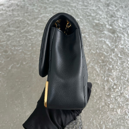 *Rare* Chanell Classic Flap Small - Rock The Corner Seasonal Chevron Calfskin Black Golden Hardware Series  26