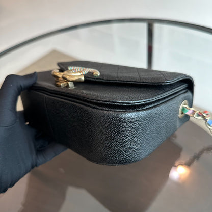 *Rare, Like New* Cuba Coco Caviar Quilted Cross Body Black GHW No 23