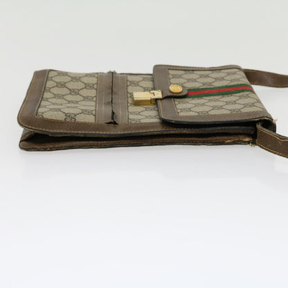 GUCCI GG Canvas Web Sherry Line Shoulder Bag Beige Red Green  rd2223