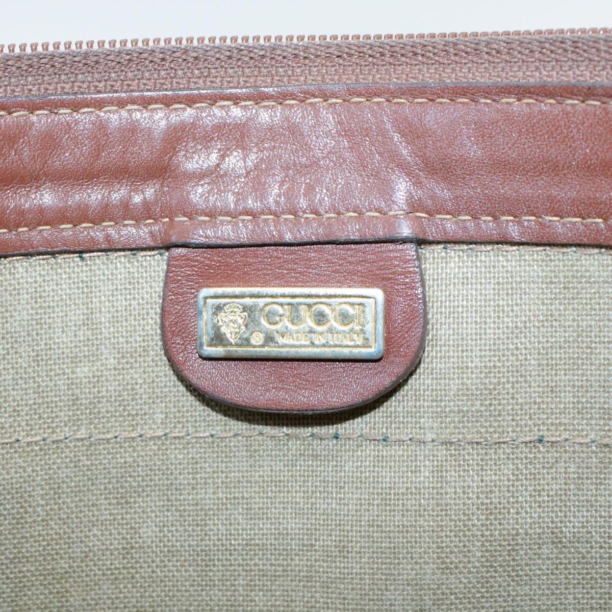 GUCCI Web Sherry Line Micro GG Canvas Clutch Bag Beige Red Green  rd390