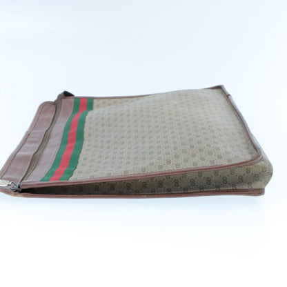 GUCCI Web Sherry Line Micro GG Canvas Clutch Bag Beige Red Green  rd390