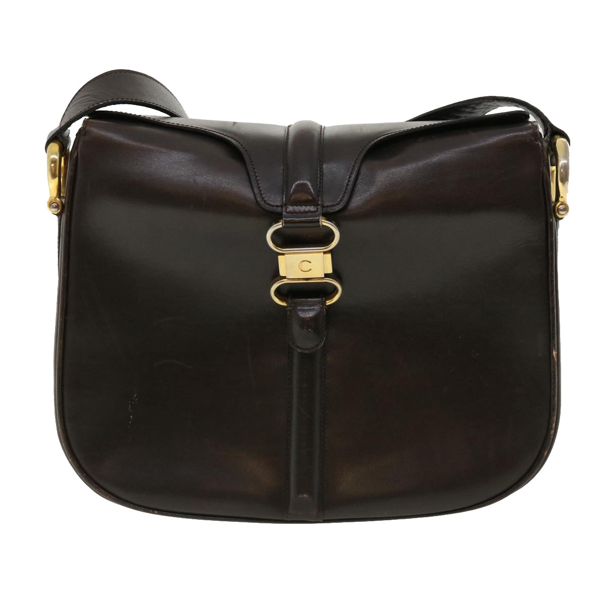 Celine Shoulder Bag Leather Brown  rd4008