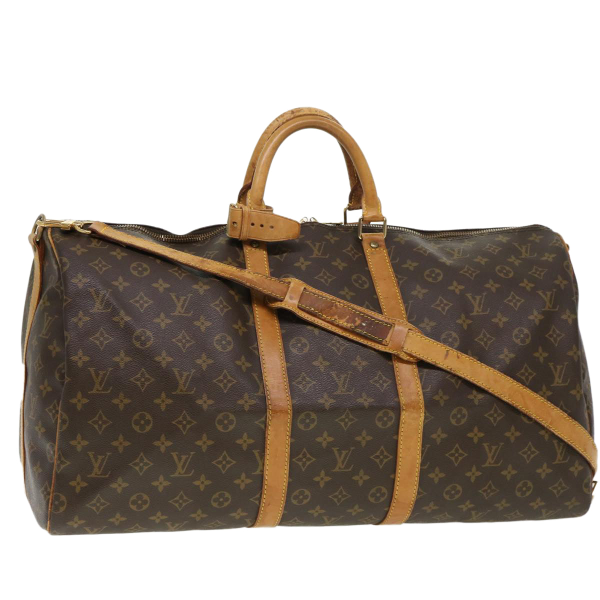 LOUIS VUITTON Monogram Keepall Bandouliere 55 Boston Bag M41414 LV rd4574