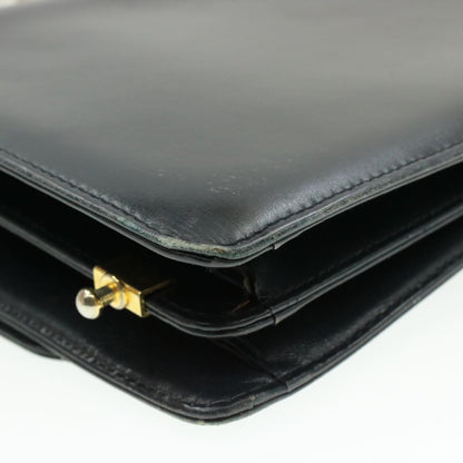 Celine Horse Carriage Chain Shoulder Bag Leather Navy  rd740