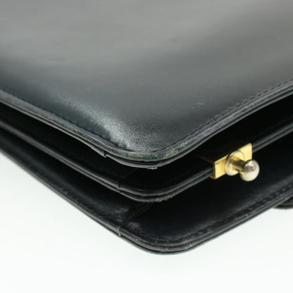 Celine Horse Carriage Chain Shoulder Bag Leather Navy  rd740