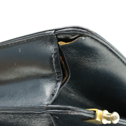 Celine Horse Carriage Chain Shoulder Bag Leather Navy  rd740