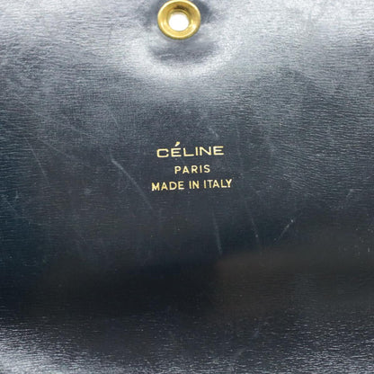 Celine Horse Carriage Chain Shoulder Bag Leather Navy  rd740