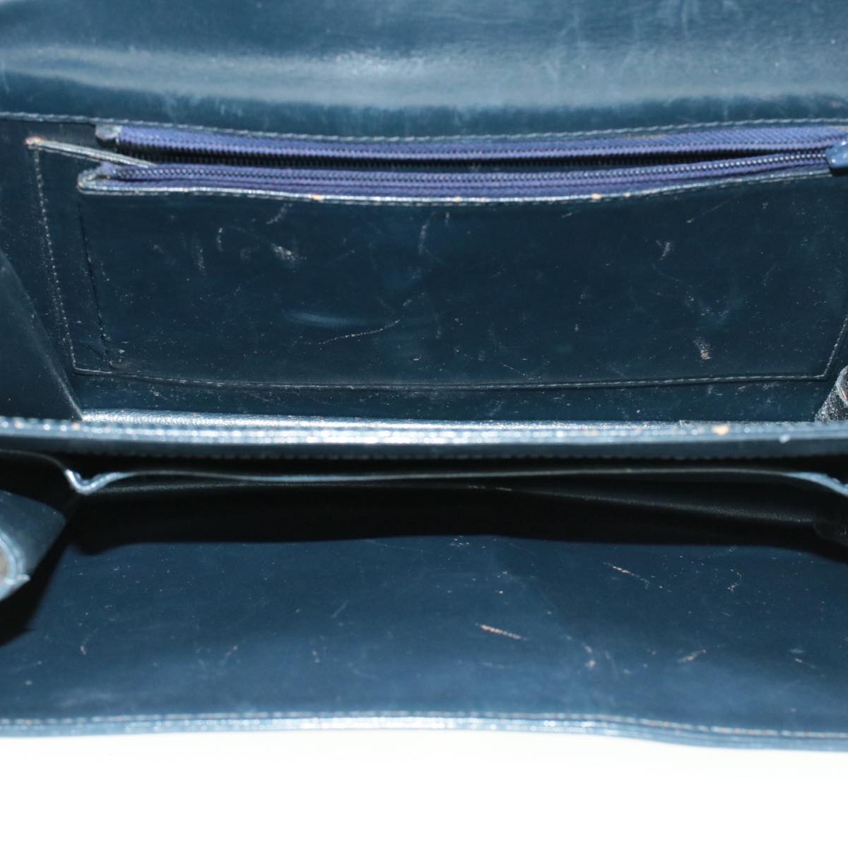 Celine Horse Carriage Chain Shoulder Bag Leather Navy  rd740