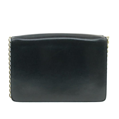 Celine Horse Carriage Chain Shoulder Bag Leather Navy  rd740