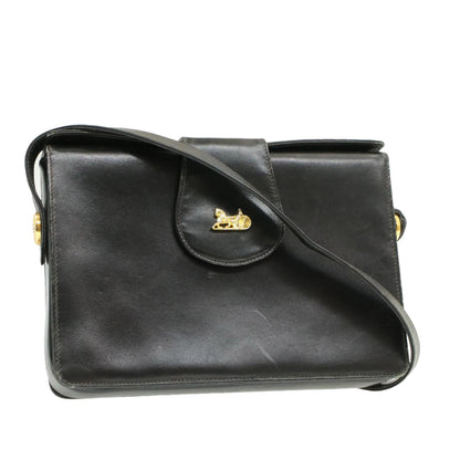 Celine Horse Carriage Shoulder Bag Black Leather  rd764