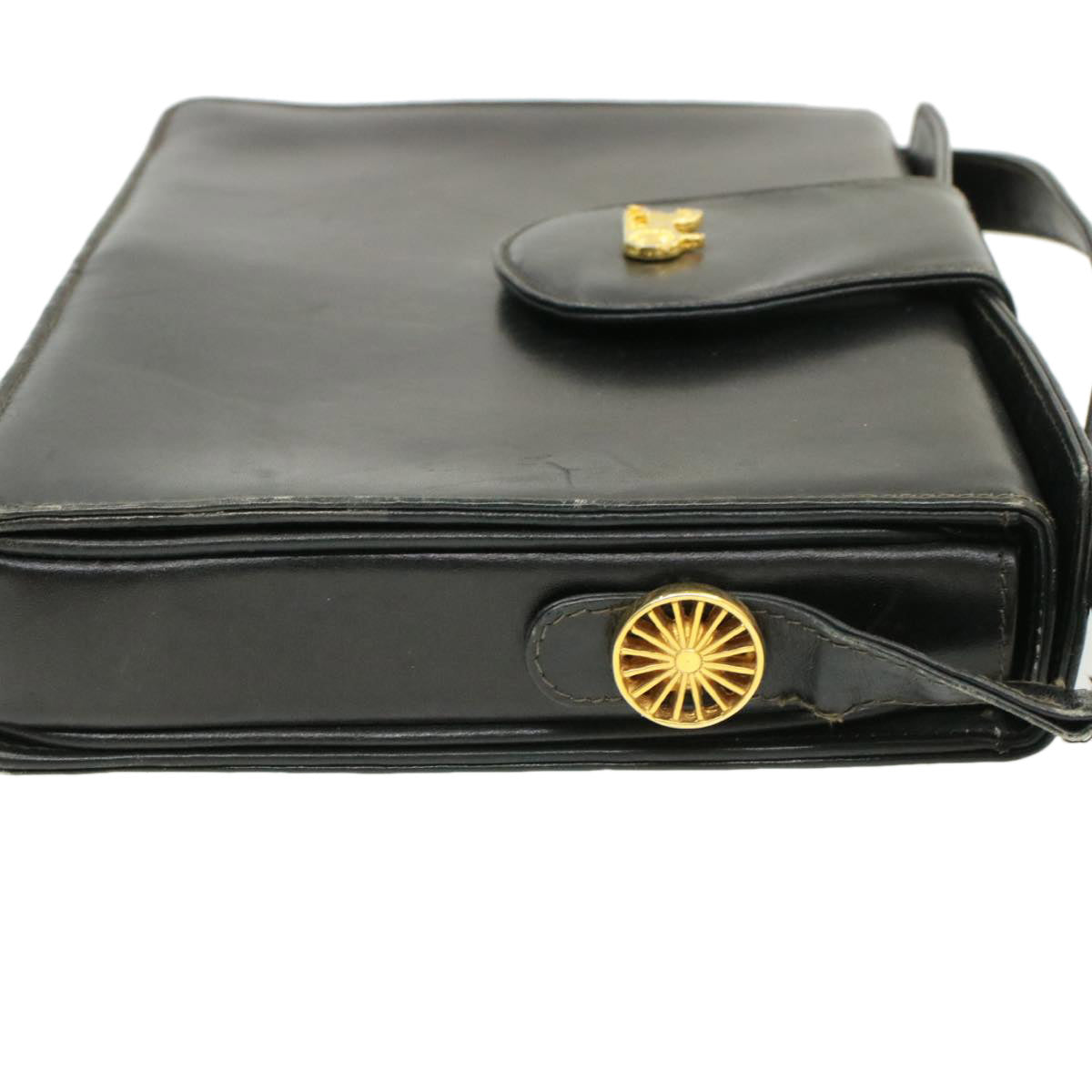 Celine Horse Carriage Shoulder Bag Black Leather  rd764