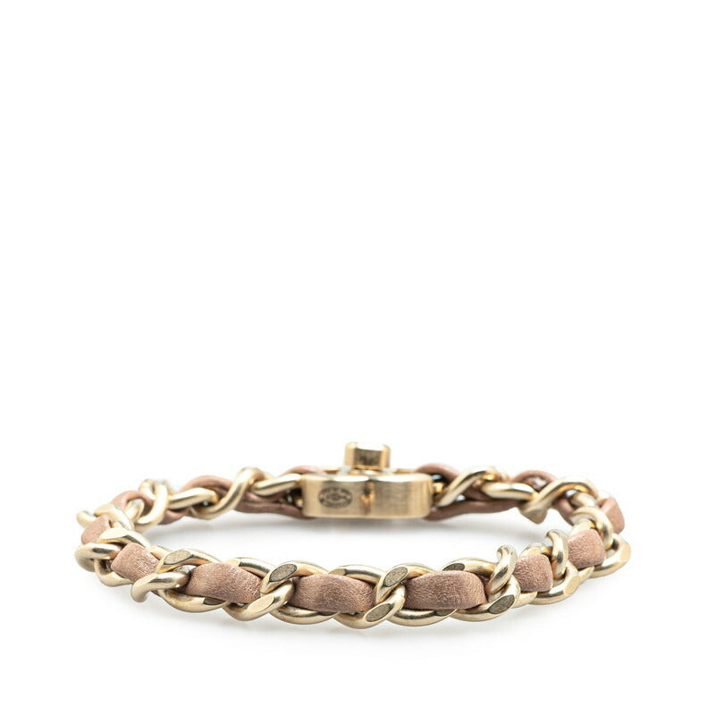 Chanel Coco Mark Turnlock Leather Bracelet