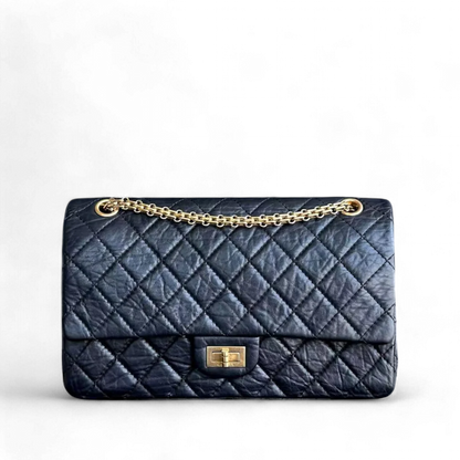Chanel Reissue 2.55 226 Medium Quilted Calfskin Black Golden Hardware Series 15