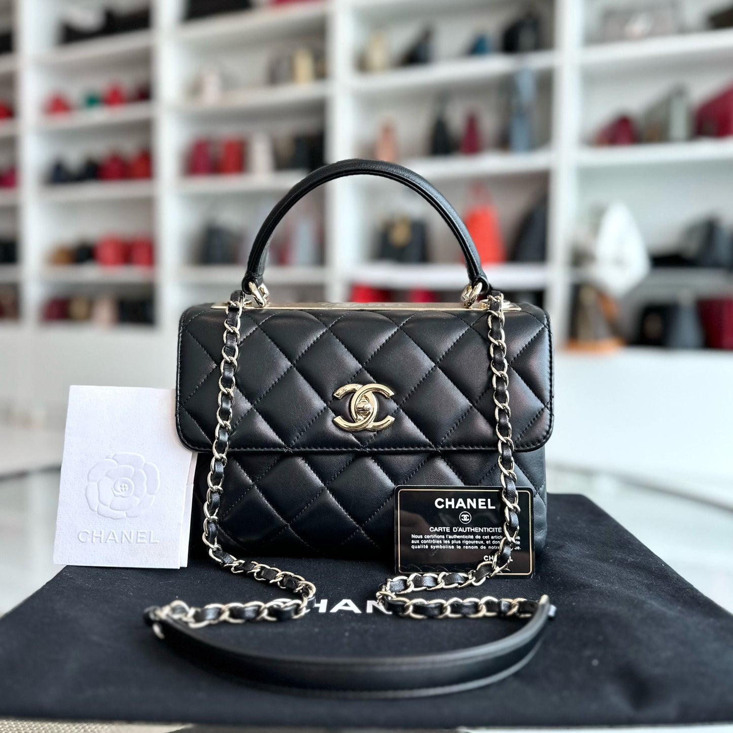 *Receipt* Trendy CC Small Lambskin Black GHW No 20