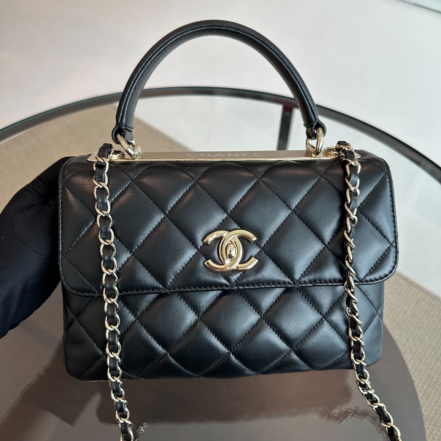 *Receipt* Trendy CC Small Lambskin Black GHW No 20