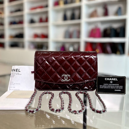 *Receipt* WOC Wallet On Chain Plum Patent Leather SHW No 18