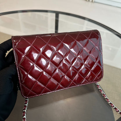 *Receipt* WOC Wallet On Chain Plum Patent Leather SHW No 18
