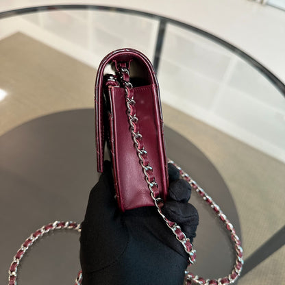 *Receipt* WOC Wallet On Chain Plum Patent Leather SHW No 18