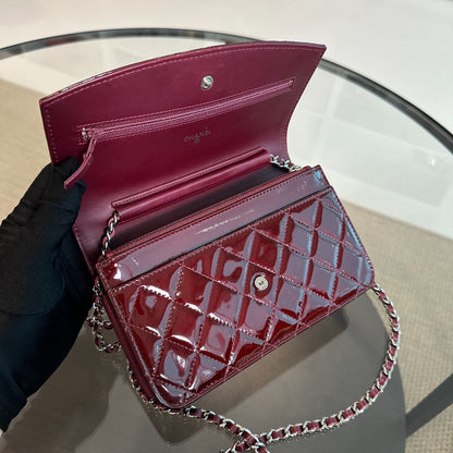 *Receipt* WOC Wallet On Chain Plum Patent Leather SHW No 18