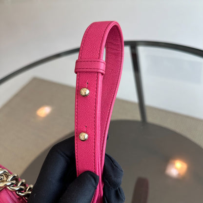 *Receipt Full Set, Series 30* Boy Small Caviar Quilted Calfskin Leboy Pink GHW No 30
