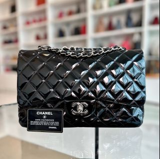 *Recolor* Jumbo Single Flap Patent Leather Black SHW No 13