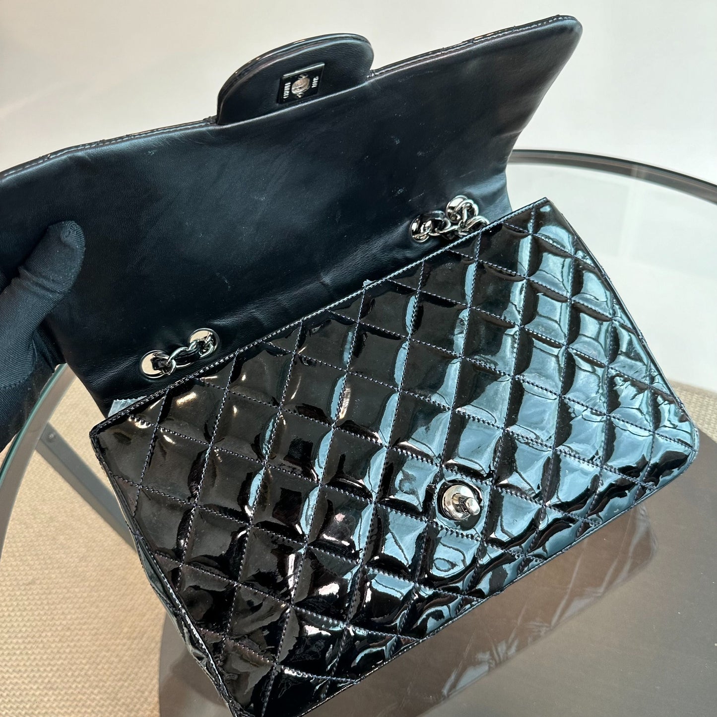 *Recolor* Jumbo Single Flap Patent Leather Black SHW No 13