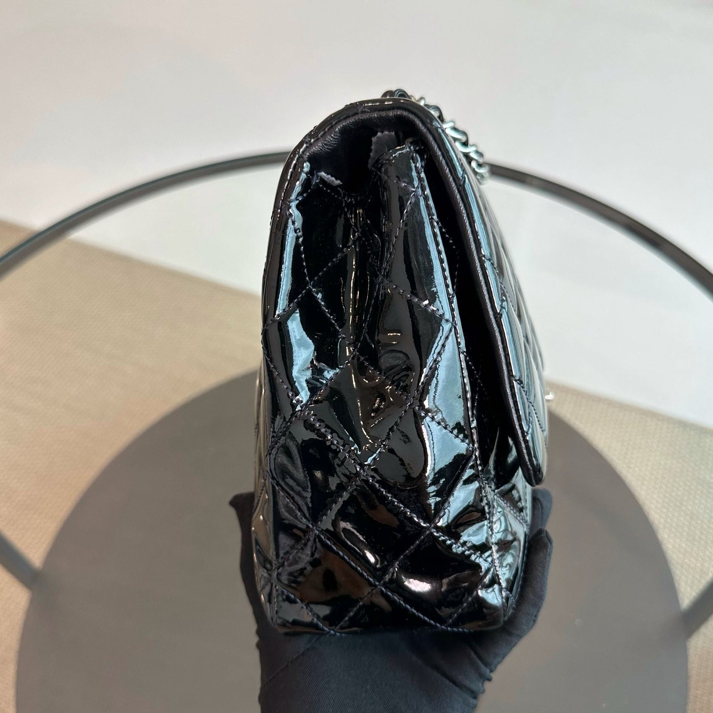 *Recolor* Jumbo Single Flap Patent Leather Black SHW No 13