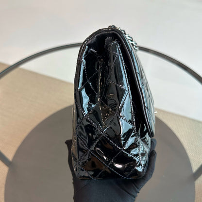 *Recolor* Jumbo Single Flap Patent Leather Black SHW No 13