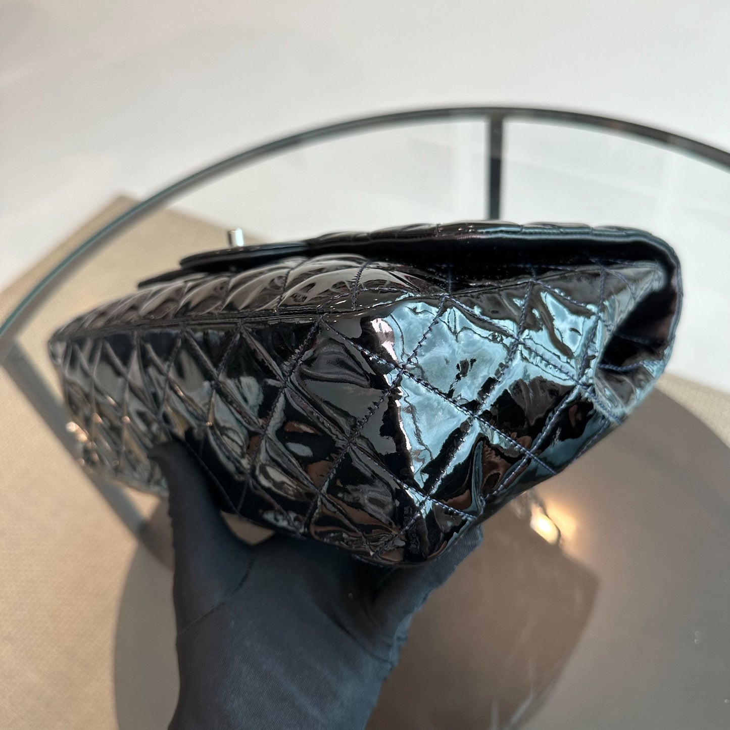 *Recolor* Jumbo Single Flap Patent Leather Black SHW No 13