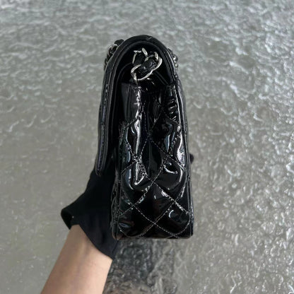 *Recolor* Medium Quilted Patent Leather Black Silver Hardware Series 17