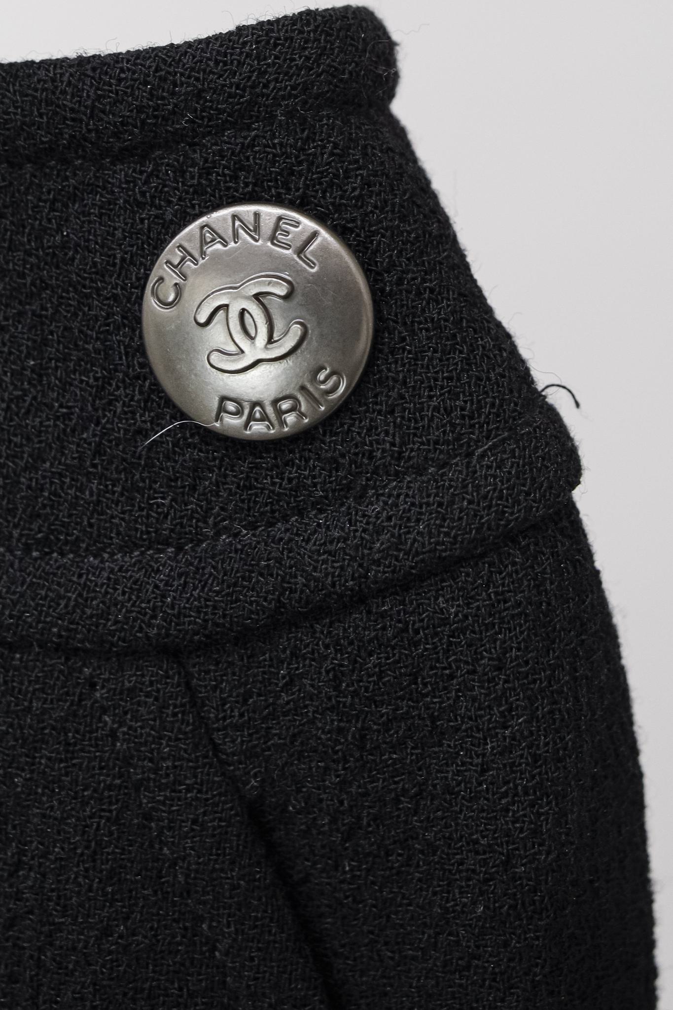 Chanel Vintage 97A Black Wool Crepe Trousers