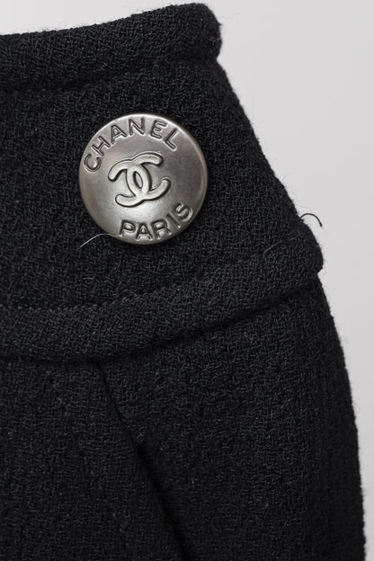 Chanel Vintage 97A Black Wool Crepe Trousers