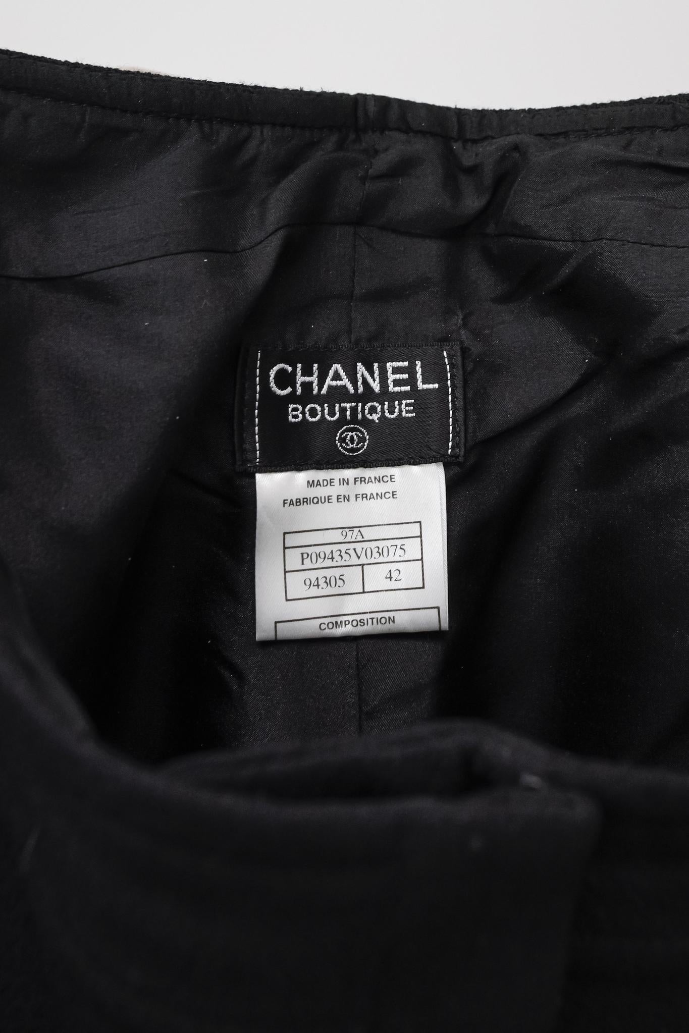 Chanel Vintage 97A Black Wool Crepe Trousers