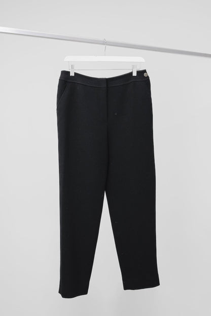 Chanel Vintage 97A Black Wool Crepe Trousers