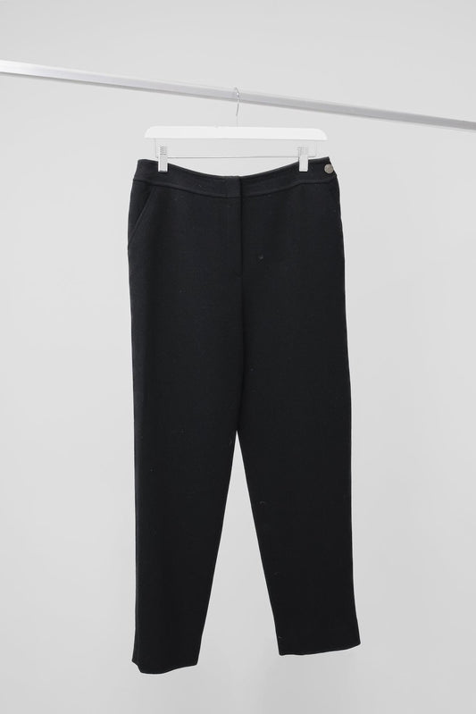 Chanel Vintage 97A Black Wool Crepe Trousers