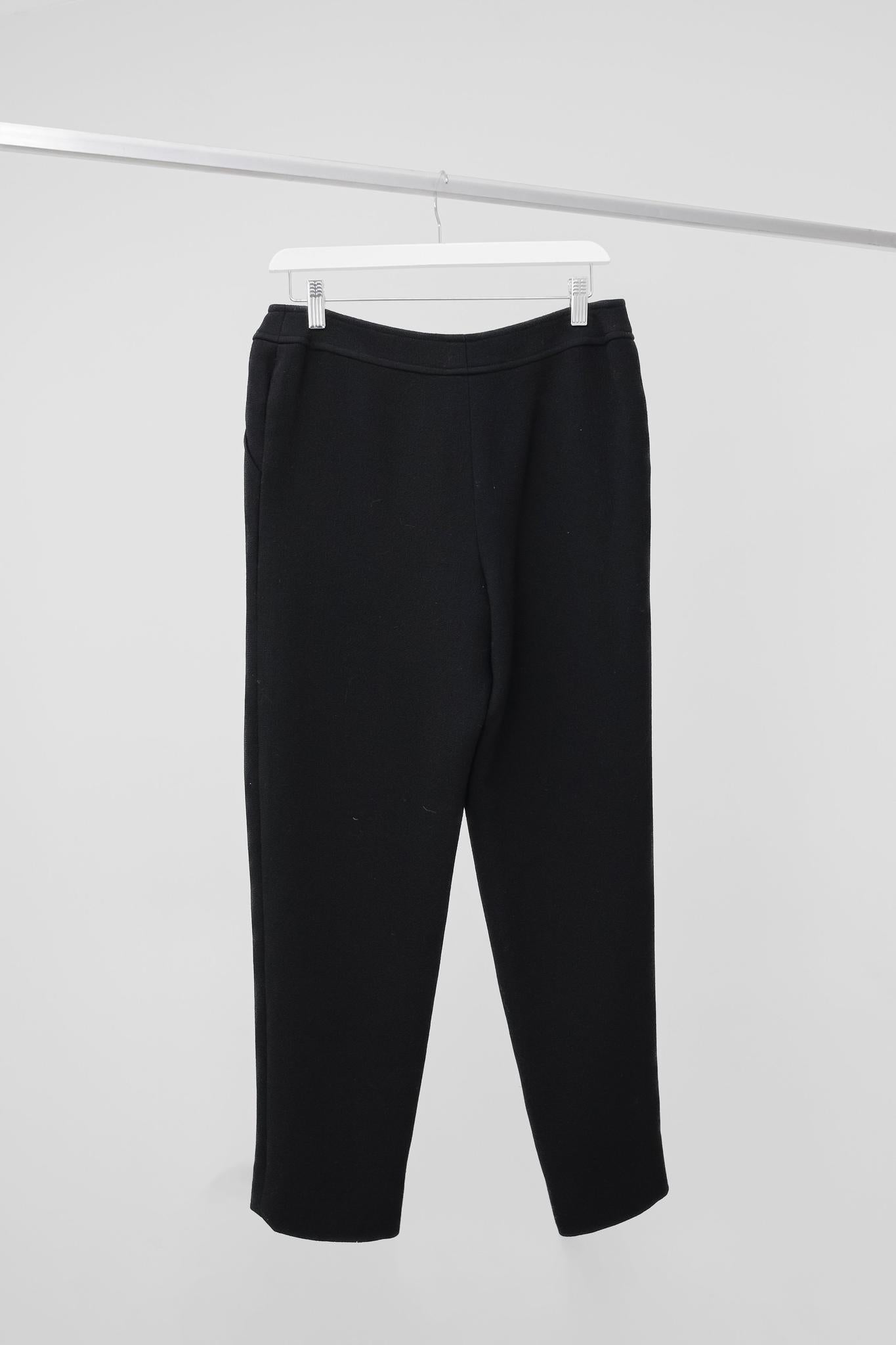 Chanel Vintage 97A Black Wool Crepe Trousers