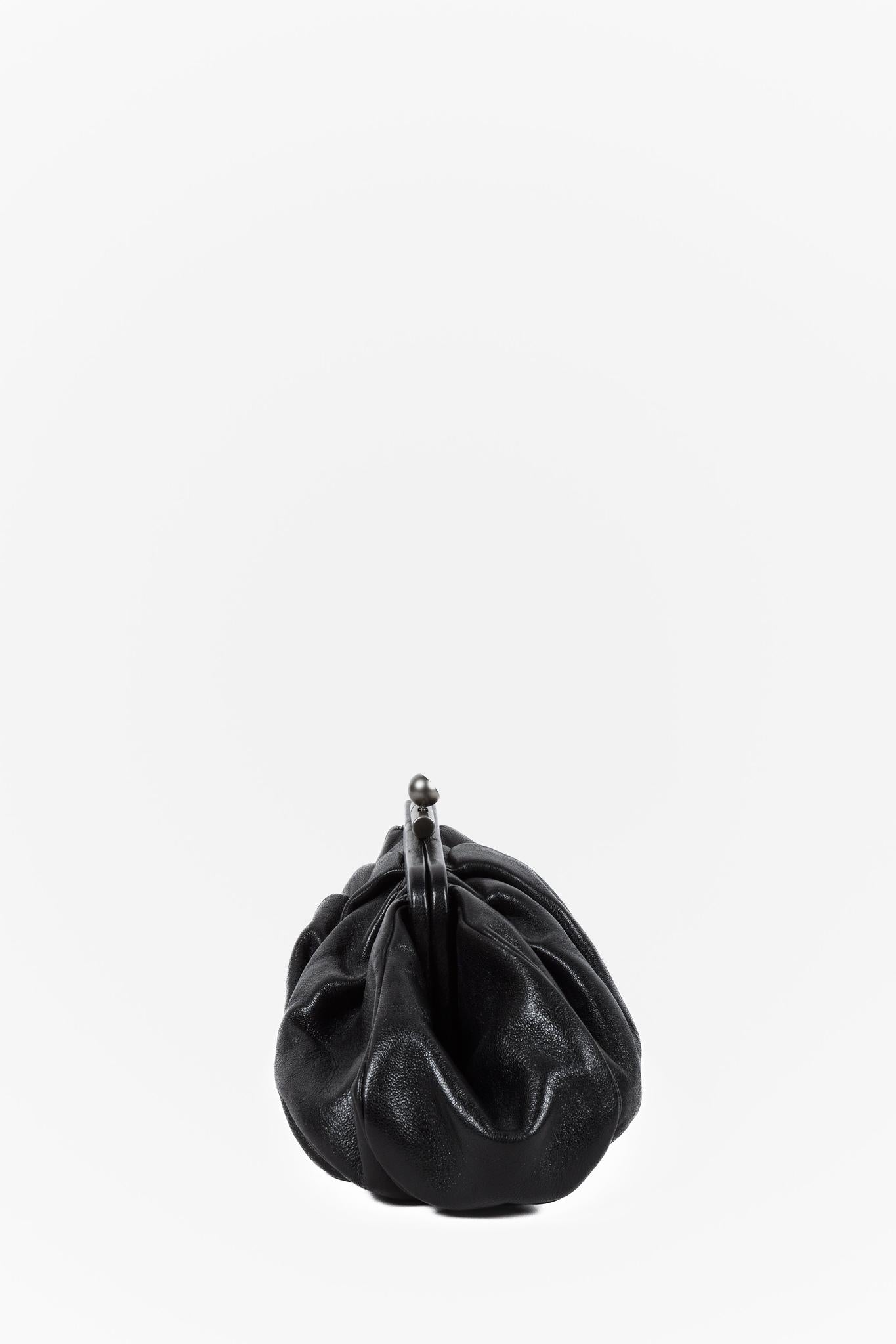 Chanel 07A Black Leather Clutch Bag