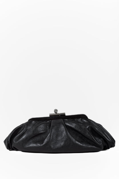 Chanel 07A Black Leather Clutch Bag