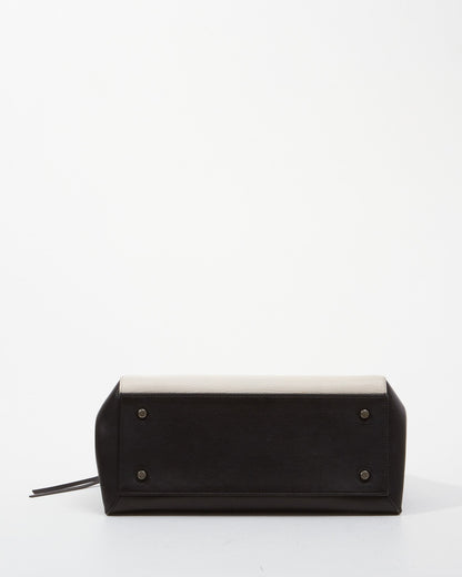 Celine Two Tone Black/White Leather Edge Shoulder Bag