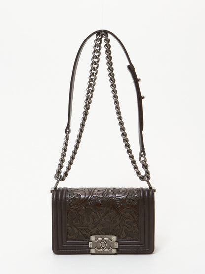 Chanel Brown Calfskin Dallas Cordoba Small Boy Bag