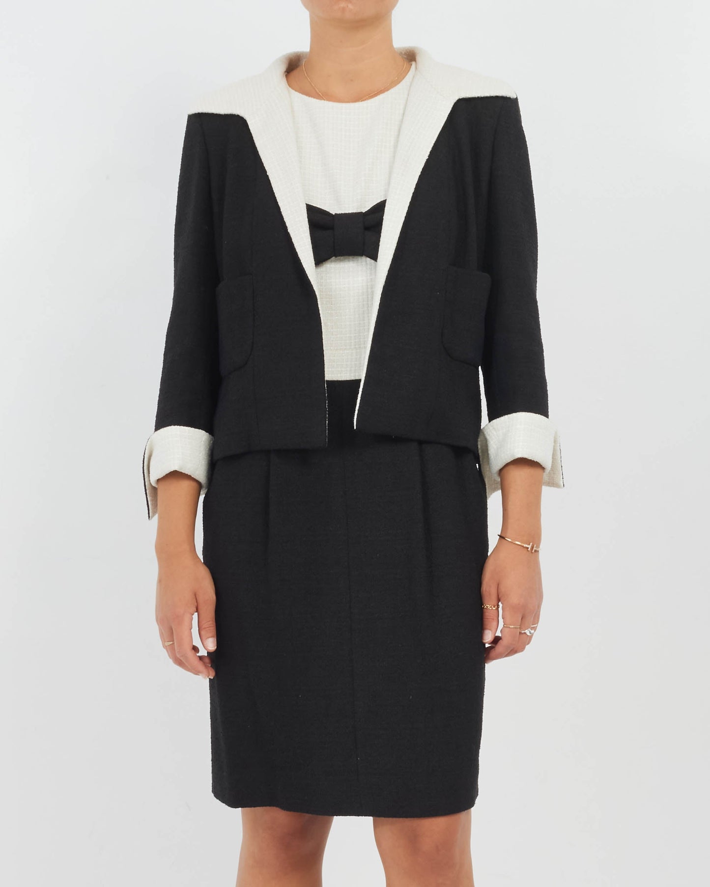 Chanel Black & White Tweed Blazer 09P - 40