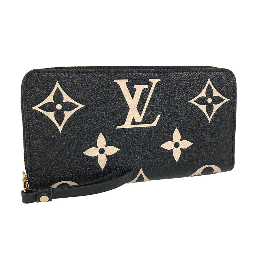 LOUIS VUITTON Bicolor Monogram Emplant Zippy Wallet purse Zip Around