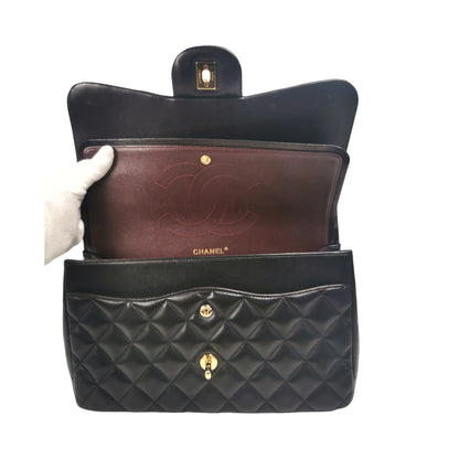 Chanel Classic Double Flap Jumbo Black Lambskin Gold