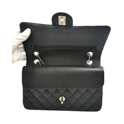 Chanel Classic Double Flap Medium Black Caviar Silver