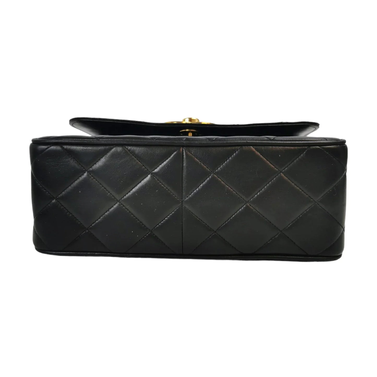 Vintage Chanel Flap Bag Black Lambskin Gold