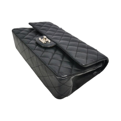 Chanel Classic Double Flap Medium Black Caviar Silver